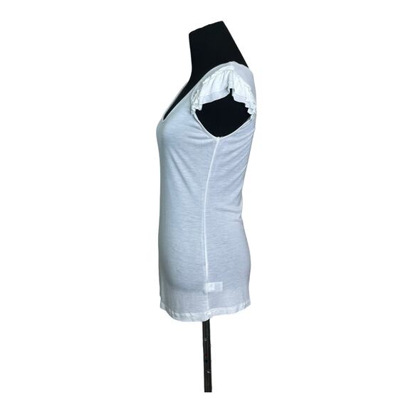 Old Navy white short ruffled sleeves top size XS - Picture 7 of 9